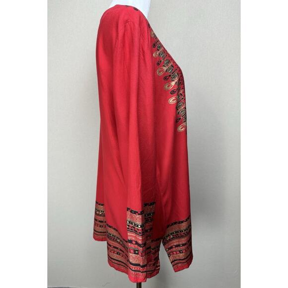 Ashro Women's Aztek African Indian Boho Size XL Tunic Top Colorful India - Picture 6 of 14